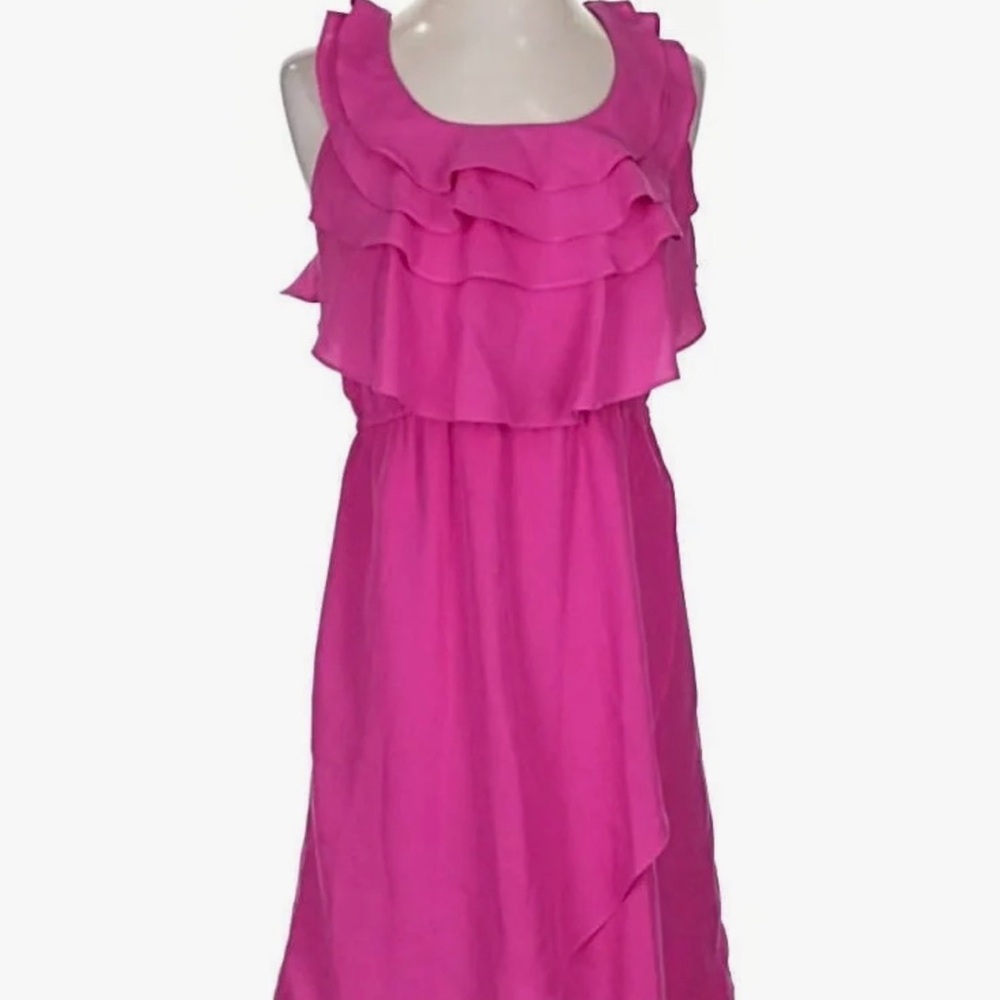 Boston Proper Hot Pink Ruffle Sundress